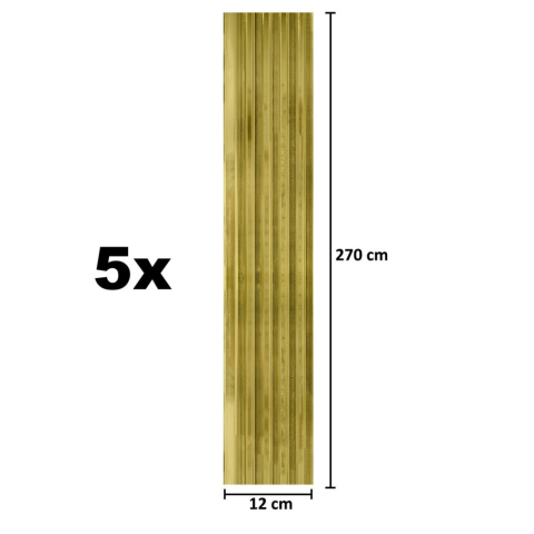Set 5 panouri decorative, lamelar, polimer rigid, D5498, 270x12x1cm, Auriu [4]