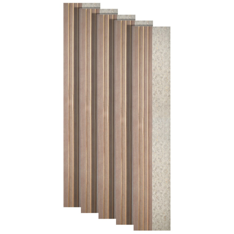 Panouri Decorative - Set 5 panouri decorative, lamelar, polimer rigid, D5500, 270x16x1cm, Crem deschis