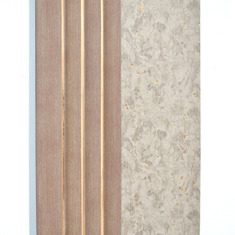 Set 5 panouri decorative, lamelar, polimer rigid, D5500, 270x16x1cm, Crem deschis [3]