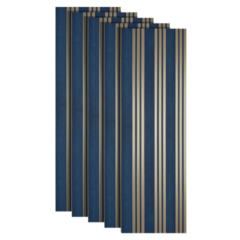 Panouri Decorative - Set 5 panouri decorative, lamelar, polimer rigid, D5508, 270x30x0.5cm, Turcoaz/Auriu