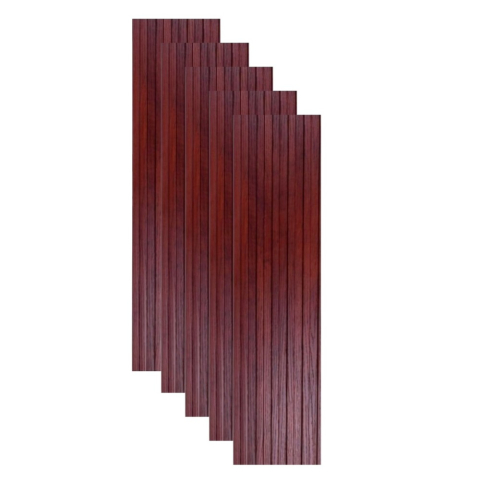Panouri Decorative - Set 5 panouri decorative, lamelar WPC, cu 6 caneluri, D6222, 260x17x1.8cm, Maro Rubin
