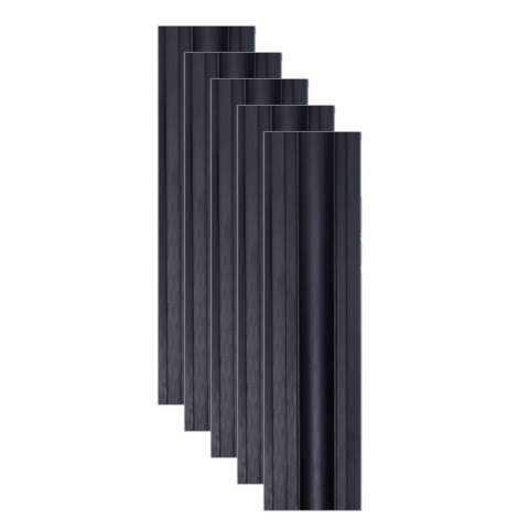 Panouri Decorative - Set 5 panouri decorative, lamelar WPC, D6227, 260x18x1.8cm, Negru