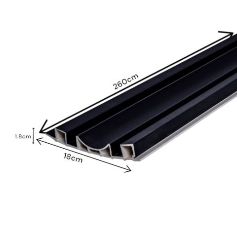 Set 5 panouri decorative, lamelar WPC, D6227, 260x18x1.8cm, Negru [8]