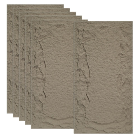 Panouri Decorative Exterior - Set 6 × Panou Decorativ 3D Naimeed D5752 - Design Elegant - 1200×600×50mm - Maro