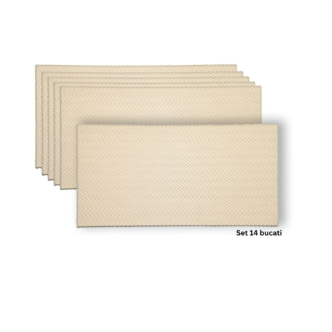 Panouri Decorative Exterior - Set 6 panouri decorative flexibile din praf de piatra D7334, ignifuge, strat ceramic UV, 1200x600x2 mm, Bej-galbui