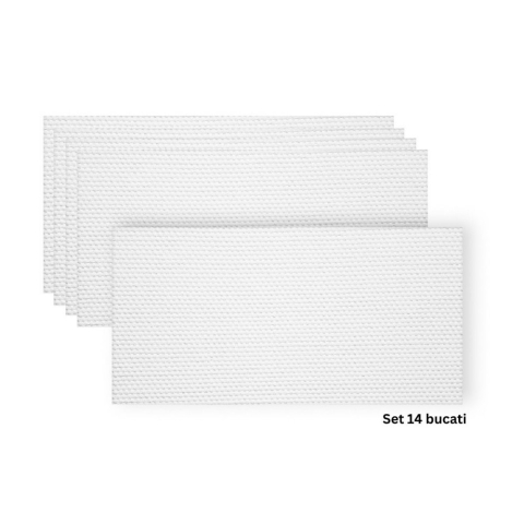 Panouri Decorative Exterior - Set 6 panouri decorative flexibile din praf de piatra D7344, ignifuge, strat ceramic UV, 1200x600x2 mm, Alb