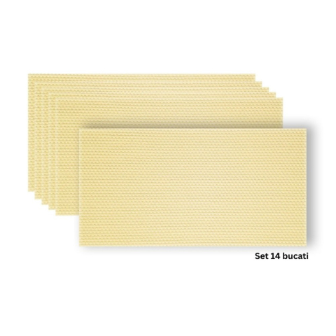 Panouri Decorative Exterior - Set 6 panouri decorative flexibile din praf de piatra D7345, ignifuge, strat ceramic UV, 1200x600x2 mm, Galben pal