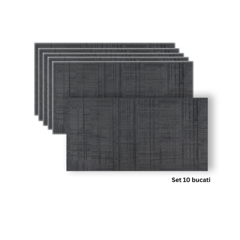 Panouri Decorative Exterior - Set 8 panouri decorative flexibile din praf de piatra D7330, ignifuge, strat ceramic UV, 1200x600x2 mm, Gri antracit