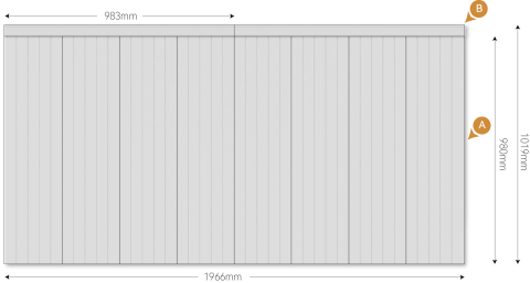 Set 8 buc - Plăci lambriu de perete Pure Stripe din polistiren, Stejar, 980 x 250 x 6 mm/bucată, total 1,96 m² [3]