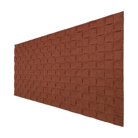 Set 9 panouri decorative flexibile din praf de piatra D7342, ignifuge, strat ceramic UV, 1200x600x2 mm, Rosu caramiziu [2]
