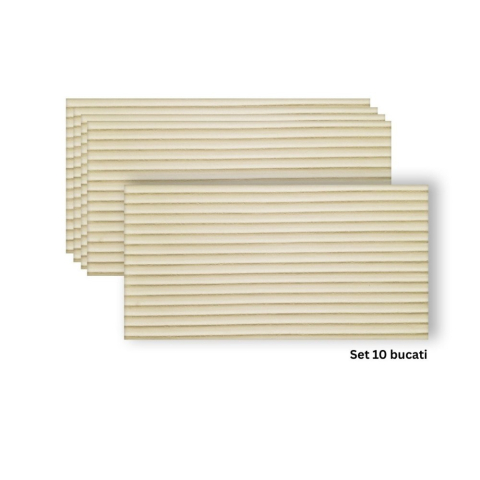 Panouri Decorative Exterior - Set 9 panouri decorative flexibile din praf de piatra D7360, ignifuge, strat ceramic UV, 1200x600x2 mm, Bej galbui