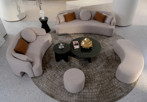 Canapele - Set canapele Capri, 2290 x 980 mm, culoare gri taupe, tapițerie