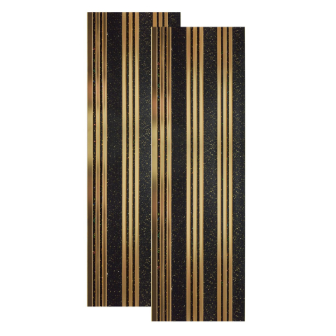 Set riflaje decorative din polimer rigid D5504 - Negru/Auriu, 2700mm x 300 mm x 5mm, 5 buc./set [1]