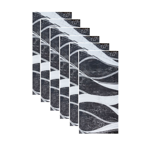 Panouri Decorative - Set plăci decorative autoadezive D7132 Negru, 600 mm x 300 mm x 2.5mm, 6 buc., ~1.08 m²