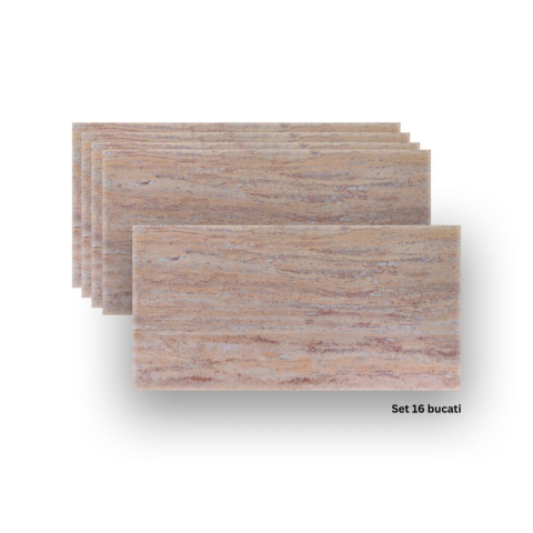 Panouri Decorative - Set plăci decorative D7309 Bej Ruginiu, 120cm x 600 mm x 2mm, 16 buc., ~1.15 m²