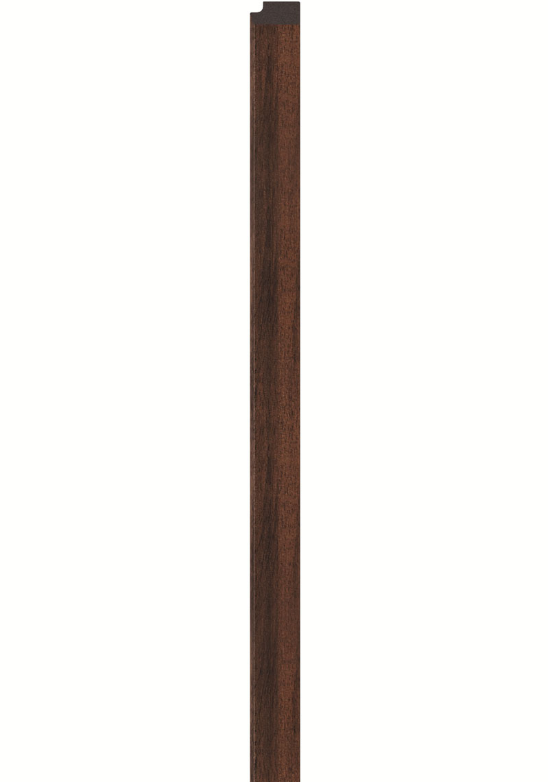 Profil Dreapta lamelar interior VOX Linerio, decor Ciocolata - 2,41 mp cutie (35 bucati), 2650 26 12 mm, Polistiren Extrudat XPS Ciocolata, 2650 x 26