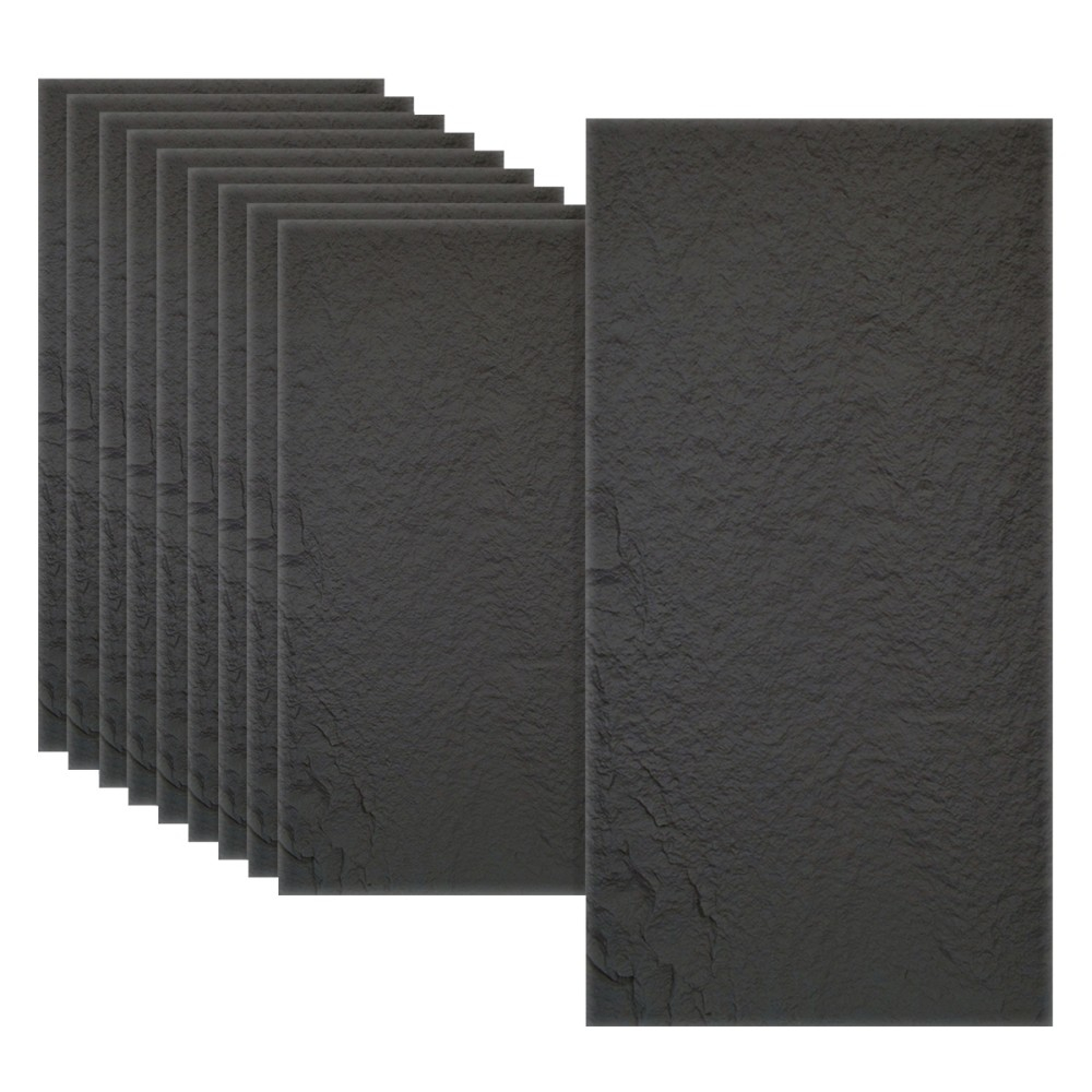 Set 4   Panou Decorativ 3D Naimeed D5736 - Design Elegant - 1200 600 30mm - Negru Negru, 1200 x 600 x 30 mm, 4, PU, 2.88 mp