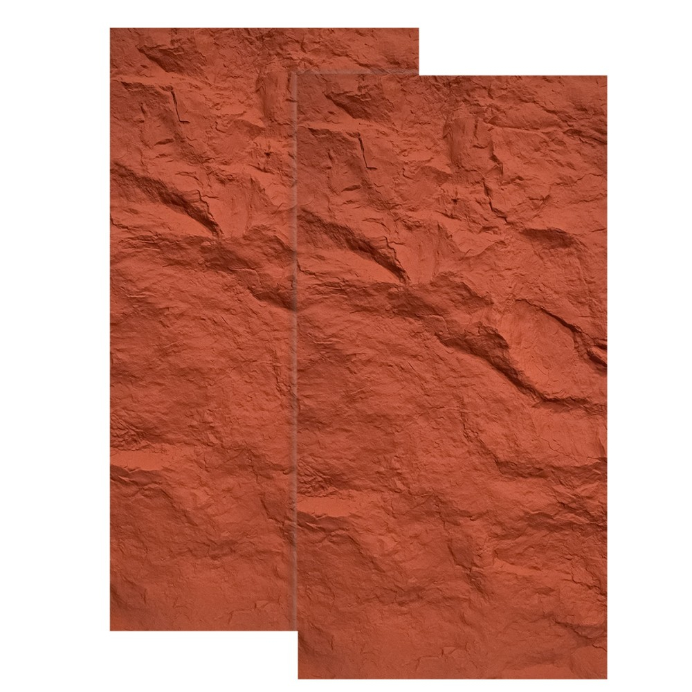 Set 2   Panou Decorativ 3D Naimeed D5762 - Design Realist - 1200 600 60mm - Rosu Rosu, 1200 x 600 x 60 mm, 2, PU, 1.44 mp