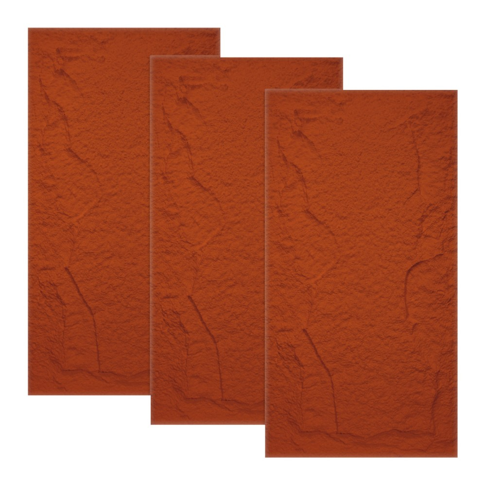 Set 3   Panou Decorativ 3D Naimeed D5755 - Design Elegant - 1200 600 50mm - Rosu Rosu, 1200x600x50mm, 3, PU, 2.16 mp