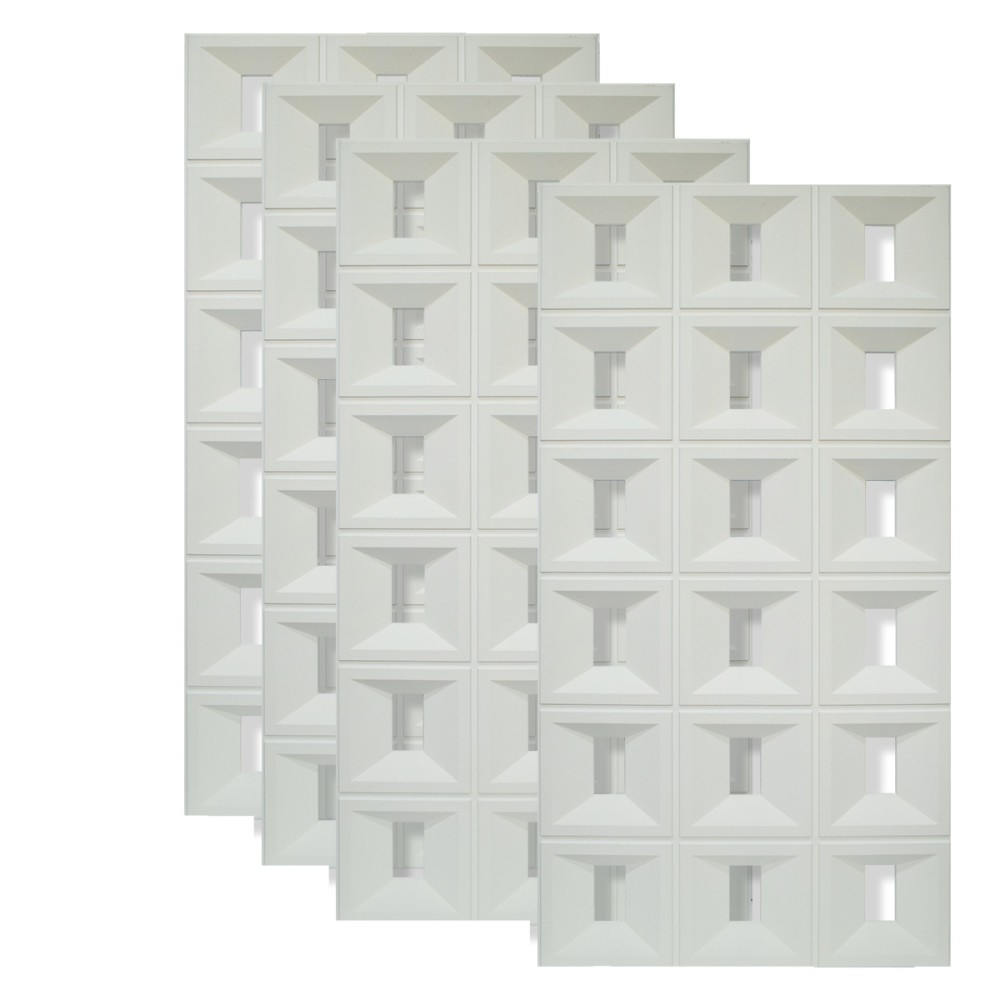 Set 4   Panou Decorativ 3D Naimeed D5767 - Design Elegant - 1200 600 30mm - Alb Alb, 1200 x 600 x 30 mm, 4, PU, 2.88 mp