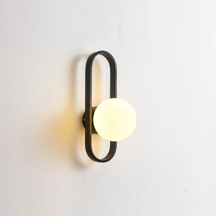 Aplica Mara negru metal E14 modern abajur alb vintage cu bec [4]