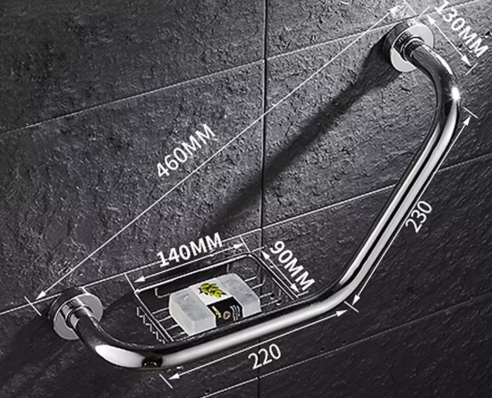 Bara cromata sprijin savoniera Vstyle persoane dizabilitati [5]