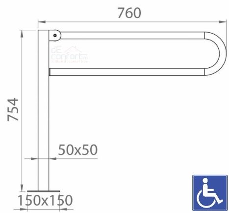 Bara sprijin persoane dizabilitati rabatabila prindere podea [3]