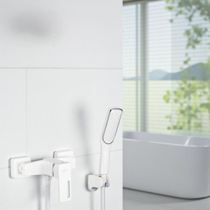 Baterie alba cabina dus din alama aspect modern Milo [3]