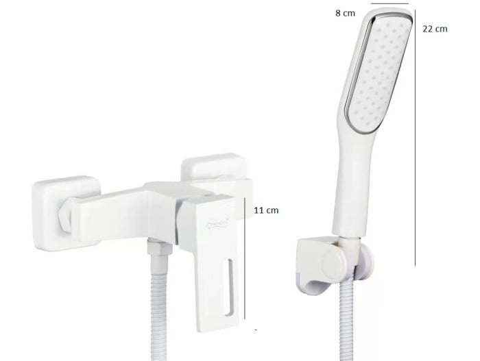 Baterie alba cabina dus din alama aspect modern Milo [4]