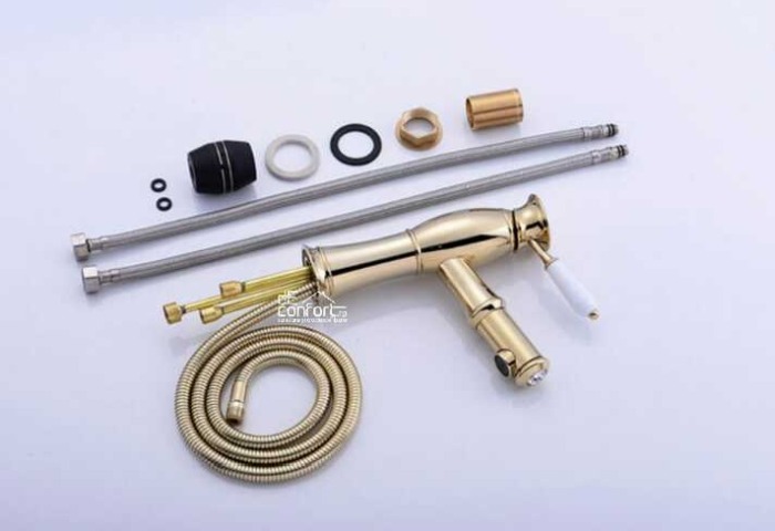 Baterie antichizata Borno Gold Luxury  dus extractabil montare chiuveta [4]