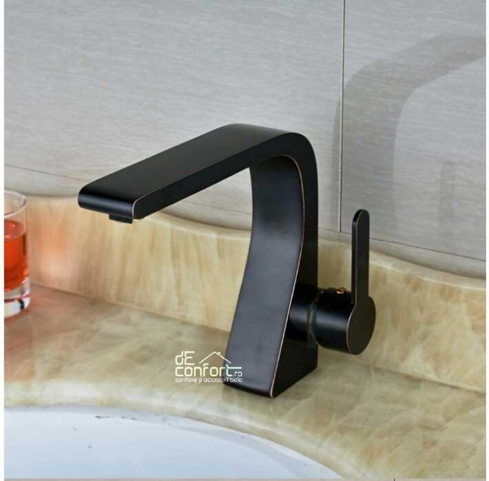 Baterie antichizata bronz montare lavoar Cooper Dark - monocomanda aspect modern [2]