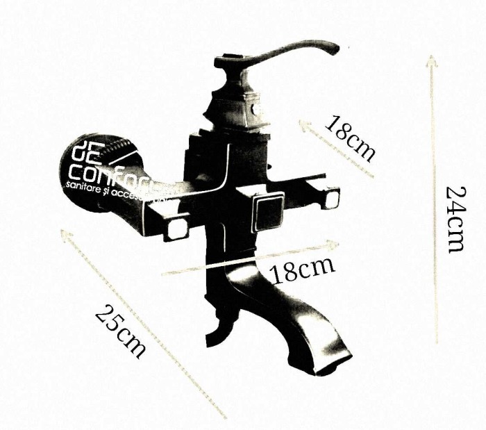 Baterie antichizata cada dus culoare neagra TOGO Dark set dus inclus [3]