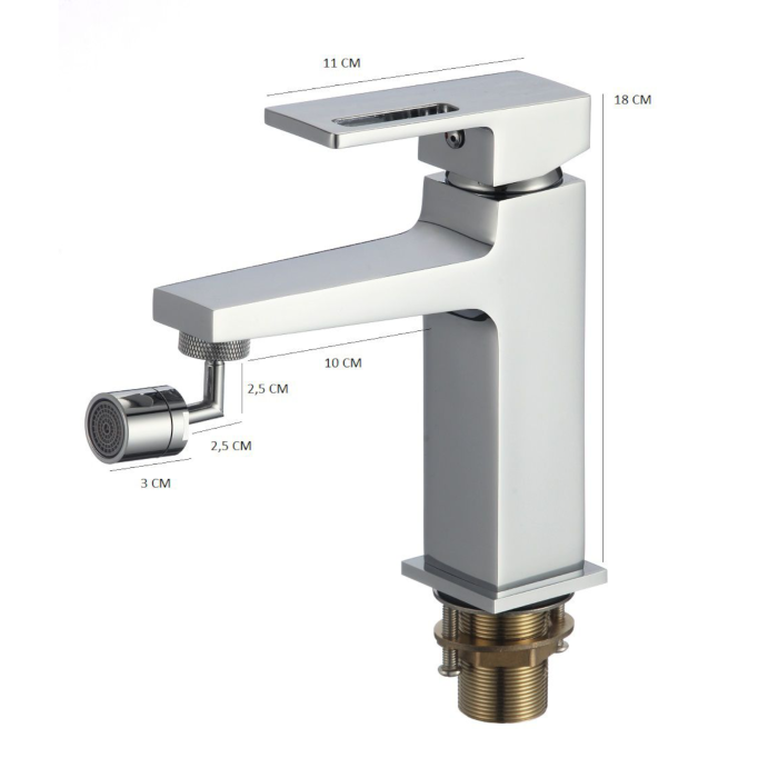 Baterie baie montare bideu cromata MILO [4]