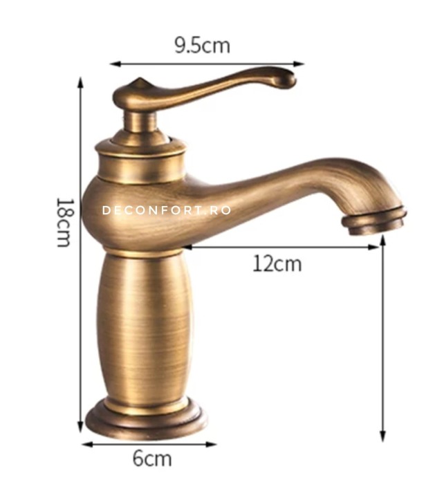 Baterie bronz montare lavoar Kimi antichizata [3]