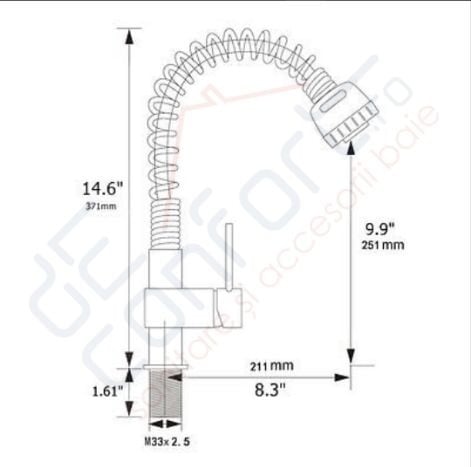 Baterie bucatarie flexibila cu arc GXflexa cromata [3]