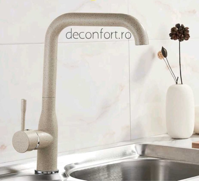 Baterie bucatarie granit bej FRAPO pipa rotativa 90° [2]