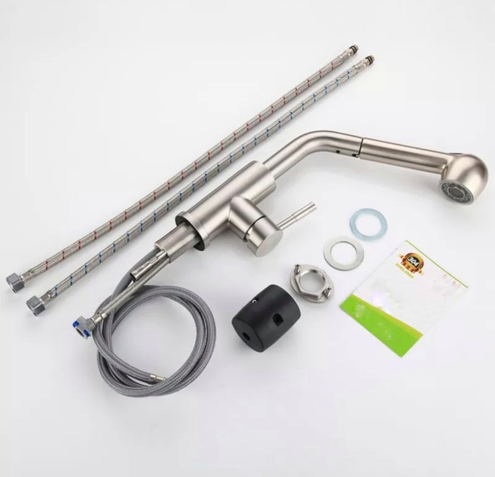 Baterie bucatarie inox doua jeturi apa [3]