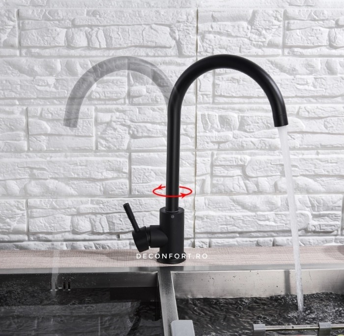 Baterie bucatarie inox negru mat [2]