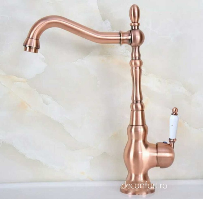 Baterie bucatarie Lora antichizata finisaj cupru montare chiuveta, blat [3]