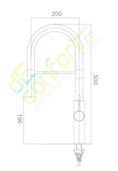 Baterie bucatarie pipa flexibila doua functii dus Fabia culoare neagra [4]