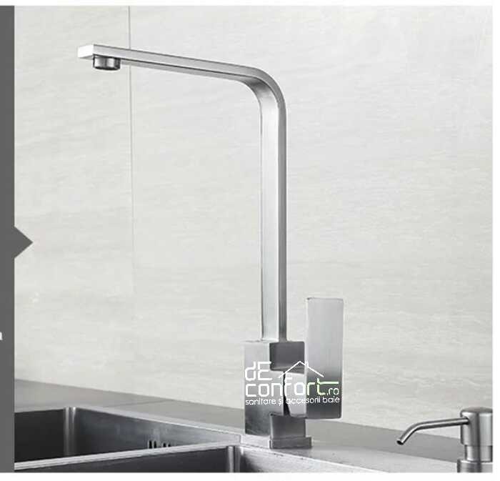 Baterie bucatrie inox pipa rotativa aspect liniar montare chiuveta Starke [2]