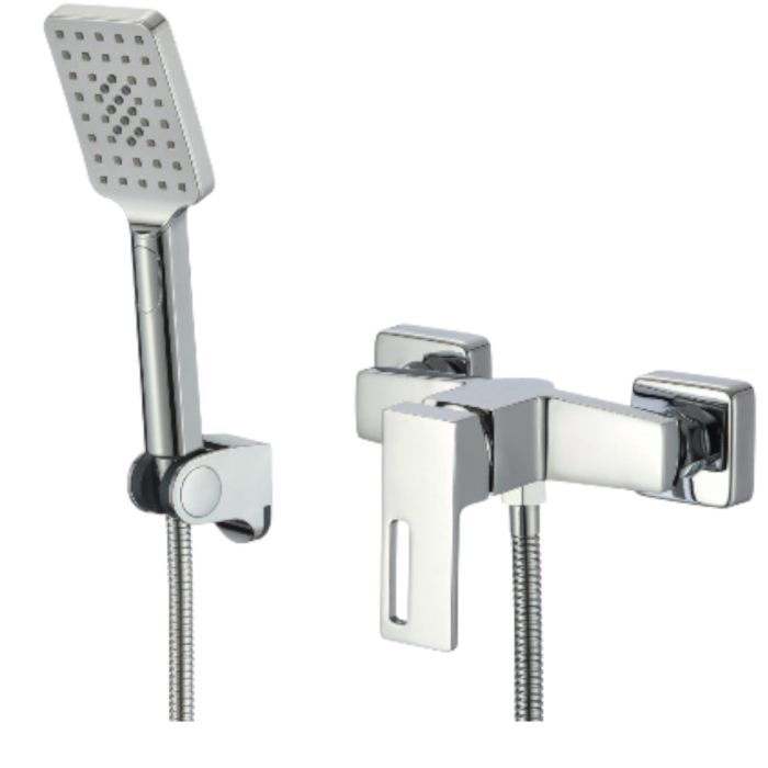 Baterie cabina dus din alama aspect cromat modern Milo [1]