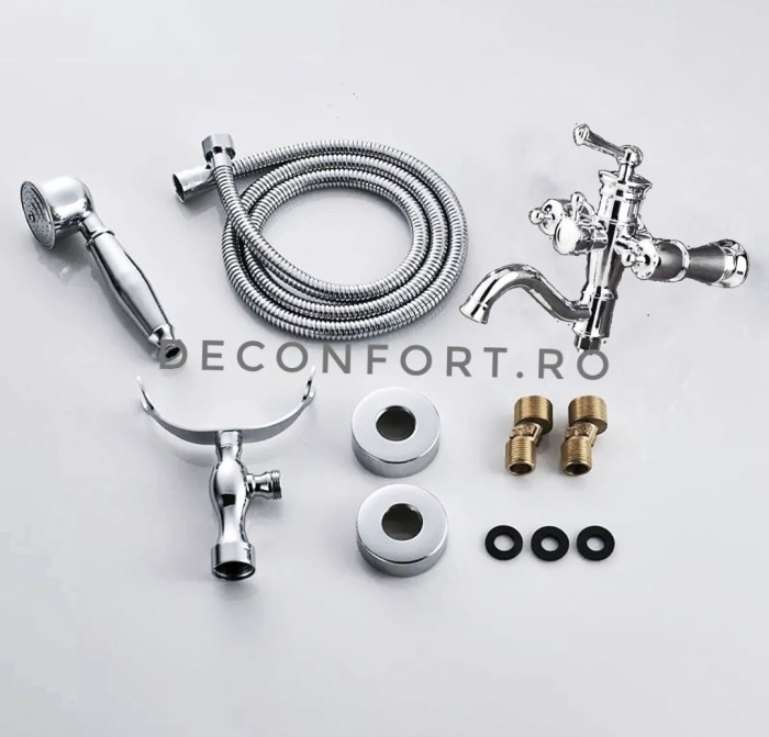 Baterie cada cromat lucios cu set dus inclus, doua functii Lavory Chrome [4]