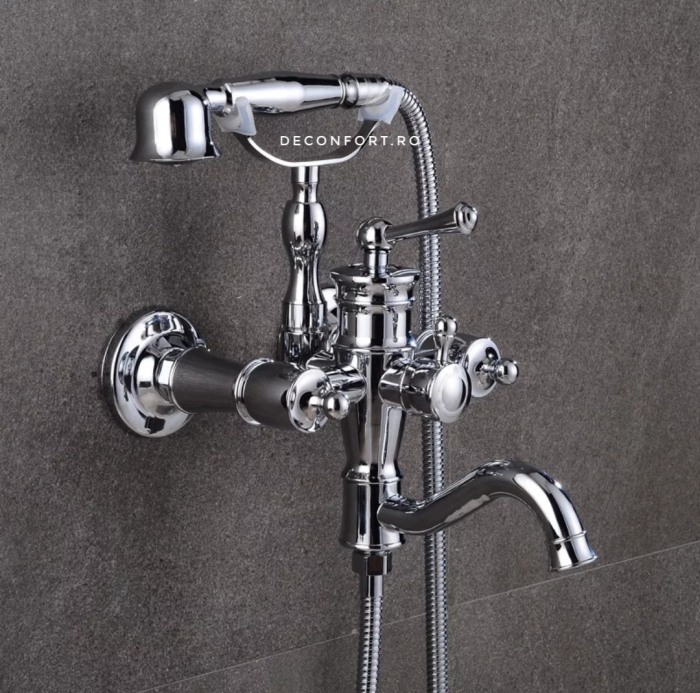 Baterie cada cromat lucios cu set dus inclus, doua functii Lavory Chrome [2]