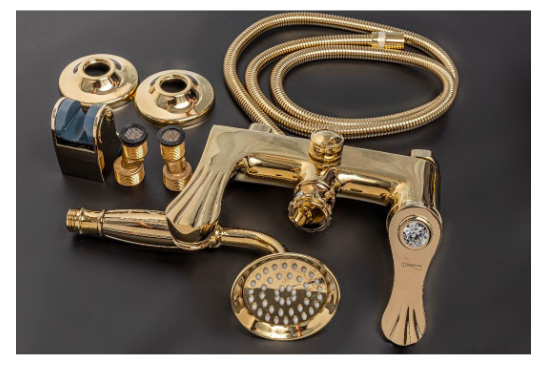 Baterie cada-dus Nera Gold cu dus mobil [4]