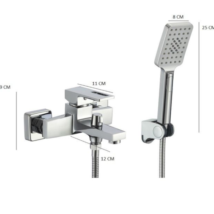 Baterie cada dus pipa fixa aspect cromat modern Milo [4]