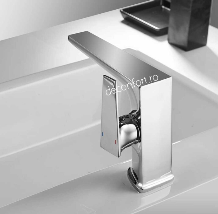 Baterie chiuveta cromat lucios Moss Crom cartus ceramic montare lavoar [2]