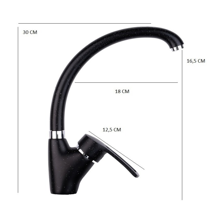 Baterie chiuveta lebada neagra GRANIT [4]