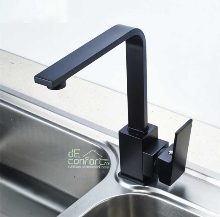 Baterie chiuveta montare blat Facyo culoare neagra [2]