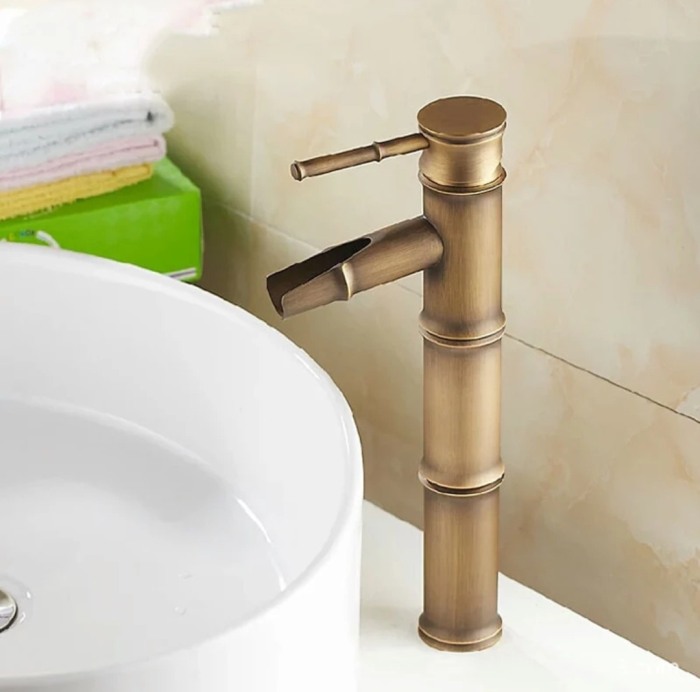 Baterie inalta antichizata bronz Soweto cascada montare blat [4]